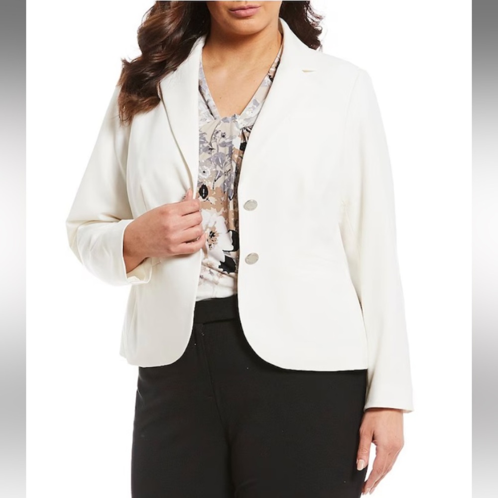 CALVIN KLEIN Womens Cream Lined Blazer Jacket PLUS Size 18W